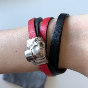 Alexander McQueen Double Wrap Skull Bracelet